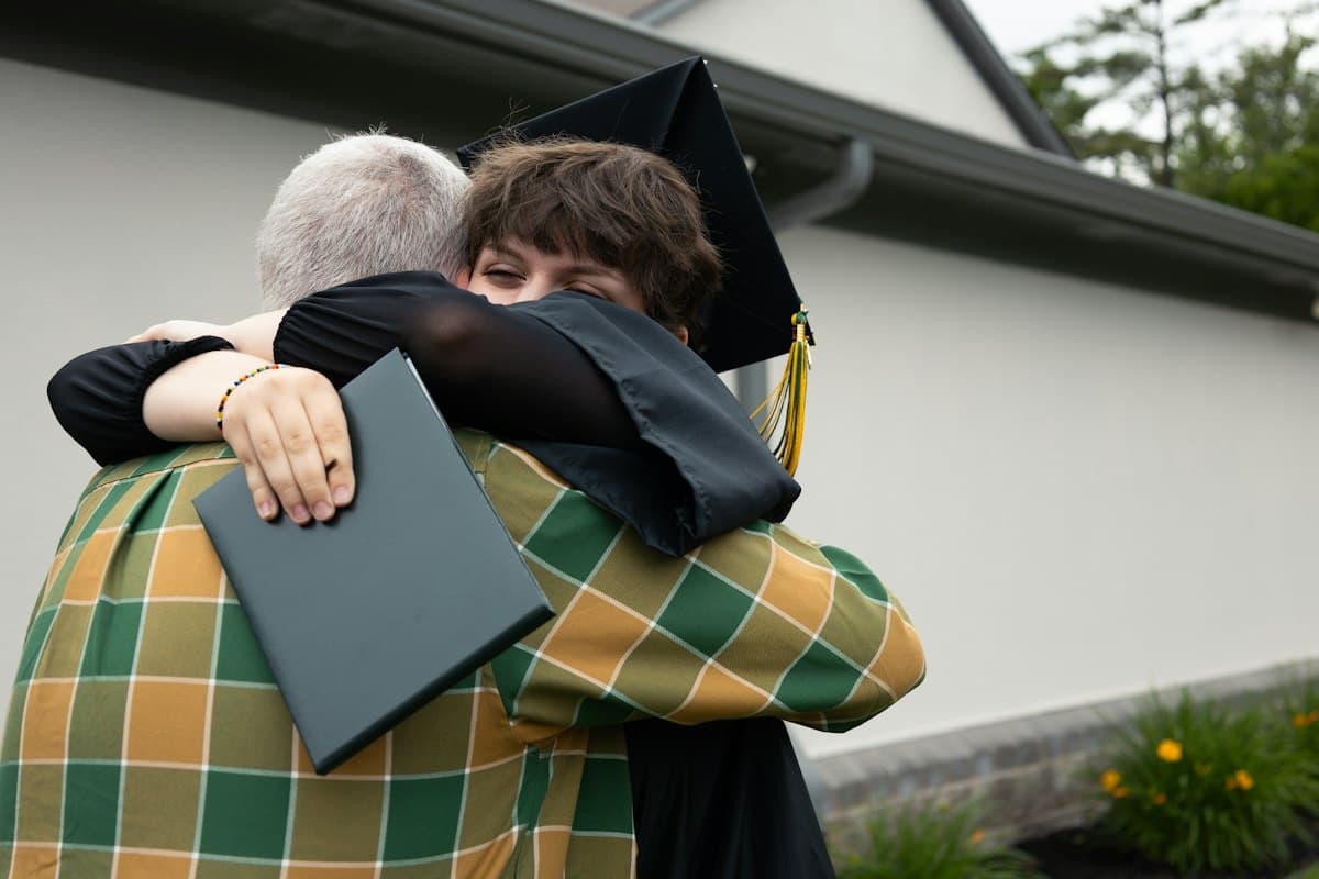 A hug after the ceremony